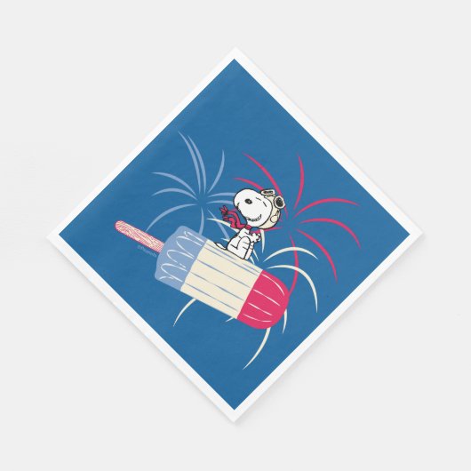 Ace Snoopy auf dem Eis-Pop Serviette (Ecke)