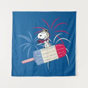 Ace Snoopy auf dem Eis-Pop Wandteppich