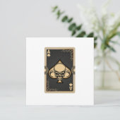 Ace Spades Skull Cards Poker Casino Player Gamblin Einladung (Stehend Vorderseite)