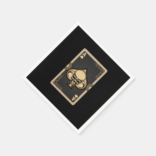Ace Spades Skull Cards Poker Casino Player Gamblin Serviette (Ecke)