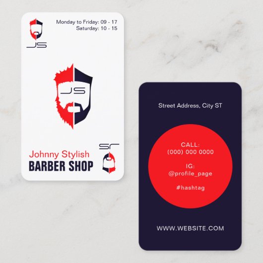 Ace spades style barbers visitenkarte (Vorne/Hinten)