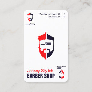 Ace spades style barbers visitenkarte