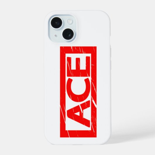 Ace-Stempel iPhone 15 Hülle (Rückseite)