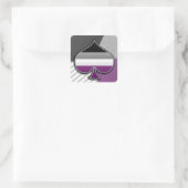 Ace-Symbol für den asexuellen Halbmond mit Flag Quadratischer Aufkleber (Tasche)