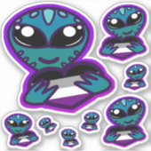 Ace und Stolz Alien Stickers Aufkleber (Vorderseite)