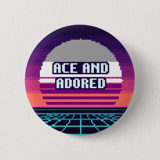 Ace und verehrte Pride-Pixel-Taste Button (Vorderseite)