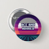 Ace und verehrte Pride-Pixel-Taste Button (Vorne & Hinten)