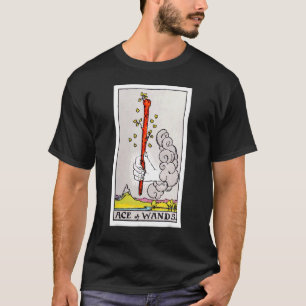 Ace Wands Vintager Tarot Card Rider Waite Deck T-Shirt