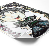 ACEO 4x5.4 Rocker-Cartoon mit Art Fotodruck (Ecke)