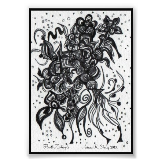 ACEO 4x5 Print Original Artwork. Blume Fotodruck (Vorne)