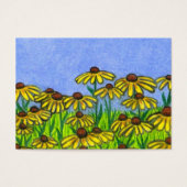 Aceo Art Card ~ Schwarz-mit Augen Susans-Blume (Vorderseite)