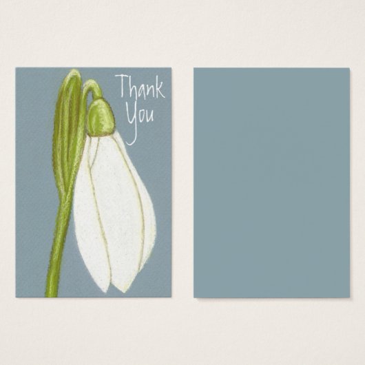 Aceo Art Card ~ Snowdrop Danke Karte (Vorne & Hinten)