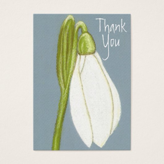 Aceo Art Card ~ Snowdrop Danke Karte (Vorderseite)