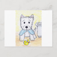 ACEO DRUCKWESTIE BATHTIME ORIGIANL