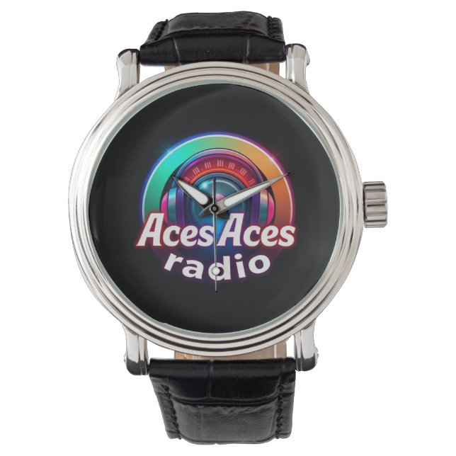 Aces & Aces Radio Mens Armbanduhr (Vorderseite)