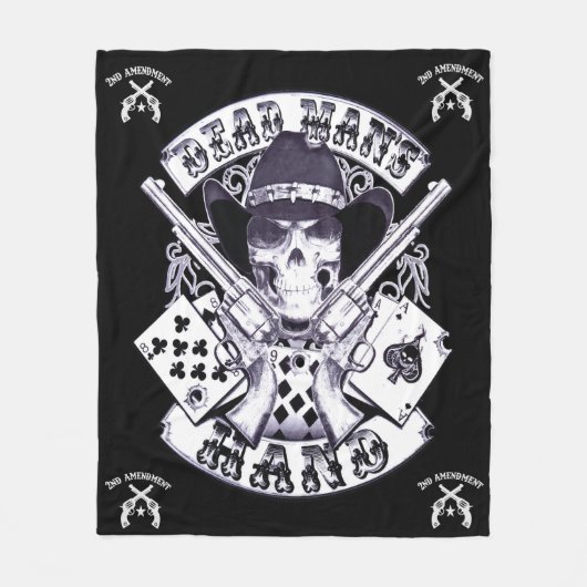 Aces and Aights Dead Man's Hand Cowboy Skull Fleecedecke (Vorderseite)