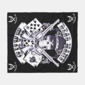 Aces and Aights Dead Man's Hand Cowboy Skull Fleecedecke (Vorderseite (Horizontal))