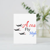 Aces fliegen hoch postkarte (Stehend Vorderseite)