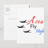 Aces fliegen hoch postkarte (Vorne/Hinten)