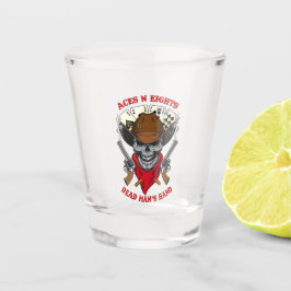 Aces n Acht Tote Mann Hand Cowboy Skull Schnapsglas