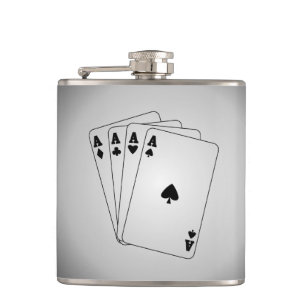 Aces Poker Hand Flachmann