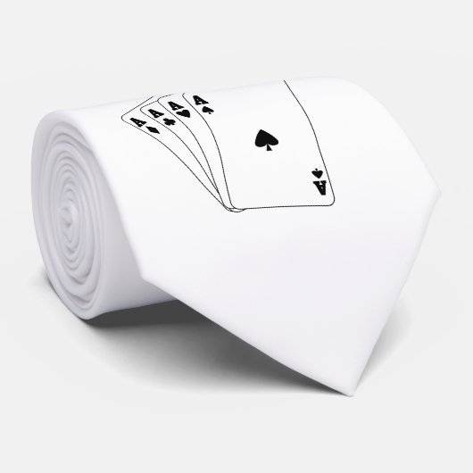 Aces Poker Hand Krawatte (Gerollt)