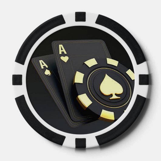"Aces" schwarz Pokerchips (Vorderseite)