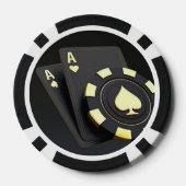 "Aces" schwarz Pokerchips (Rückseite)