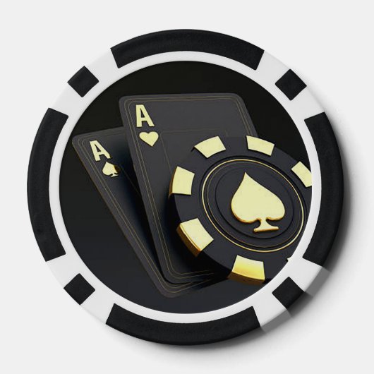 "Aces" schwarz Pokerchips (Rückseite)