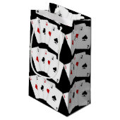 Aces Spielkarten gekachelt Spielen kleine Geschenk Geschenktüte (Rückseite Schrägansicht)