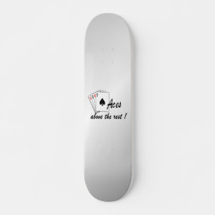 Aces über der Erholung Silber Rundkissen Skateboard
