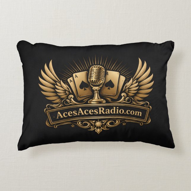 acesacesradio black and gold dekokissen (Vorderseite)