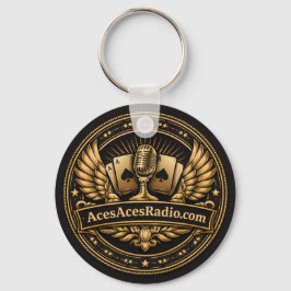AcesAcesRadio Schwarz und Gold Schlüsselanhänger