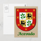 Acevado-Familienschild Postkarte (Vorne/Hinten)