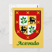 Acevado-Familienschild Postkarte (Vorne/Hinten)
