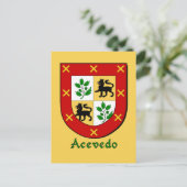 Acevedo Family Heraldic Shield Postkarte (Stehend Vorderseite)