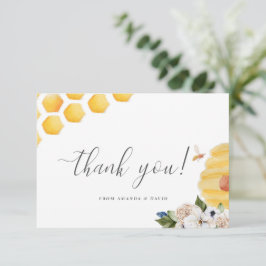 Ach Babee Watercolor Biene Yellow Floral Baby Dusc Dankeskarte