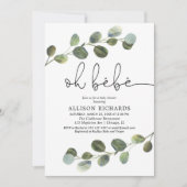 Ach, bebe Schwarz-weiße grüne französische Babydus Einladung (Vorderseite)