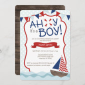 Ach, das ist ein Junge! Einladung der Babydusche (Vorne/Hinten)