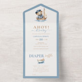 Ach, das ist ein Junge! Minimalistische Kinderdusc All In One Einladung (Innen Boden)