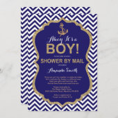 Ach, das ist ein Junge! Nautical Baby Shooter per Einladung (Vorne/Hinten)