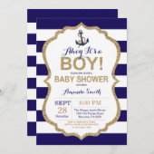 Ach, das ist ein Junge!Nautical Baby Shower Einlad Einladung (Vorne/Hinten)