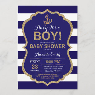 Ach, das ist ein Junge!Nautical Baby Shower Einlad Einladung