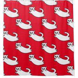 Ach, du da? Cat Doodles Duschvorhang