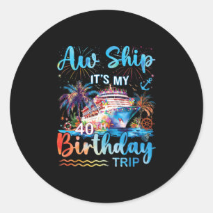 Ach du Schreck, mein 40. Geburtstag-Kreuzfahrt-Url Runder Aufkleber