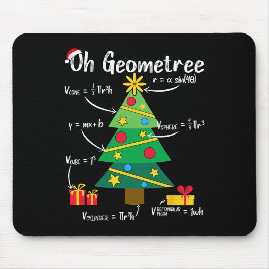 Ach geometrisch lustige Weihnachtsbaumgeometrie ma Mousepad (Vorne)
