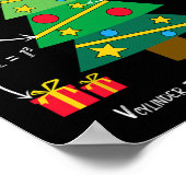 Ach geometrisch lustige Weihnachtsbaumgeometrie ma Poster (Ecke)