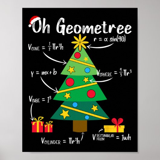 Ach geometrisch lustige Weihnachtsbaumgeometrie ma Poster (Vorne)
