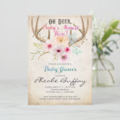 Ach, Hirsch, Rustikale Kinderdusche Einladung (Stehend Vorderseite)