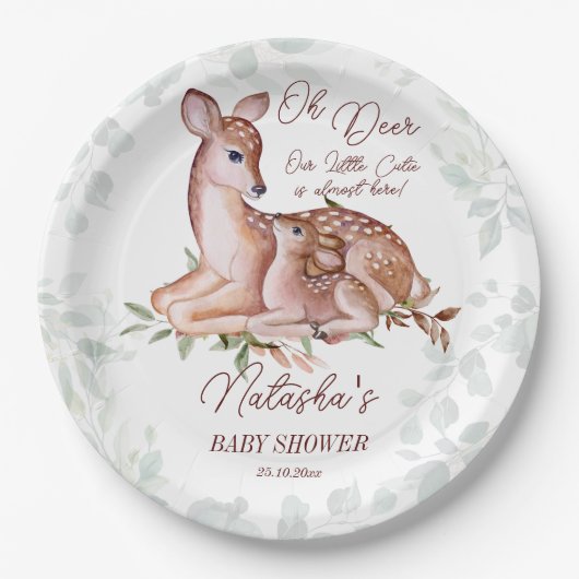 Ach Hirschwald-Babydusche Pappteller (Vorderseite)